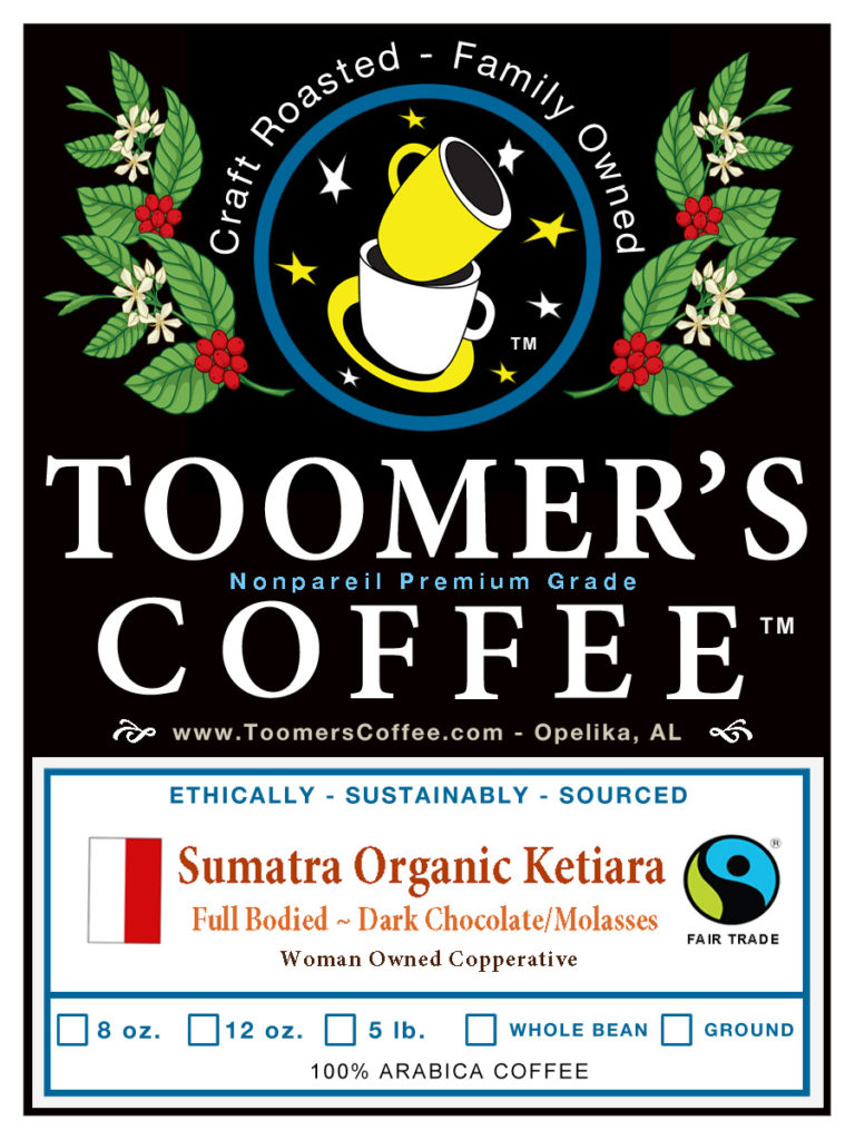 Sumatra Organic  Aceh Ketiara Fair Trade Coffee - 12 oz.
