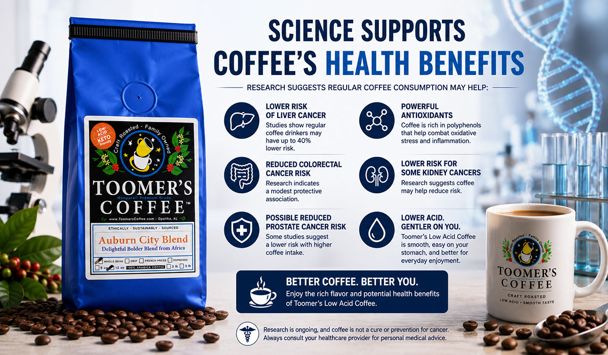 toomers coffee roasters and ongoing health research