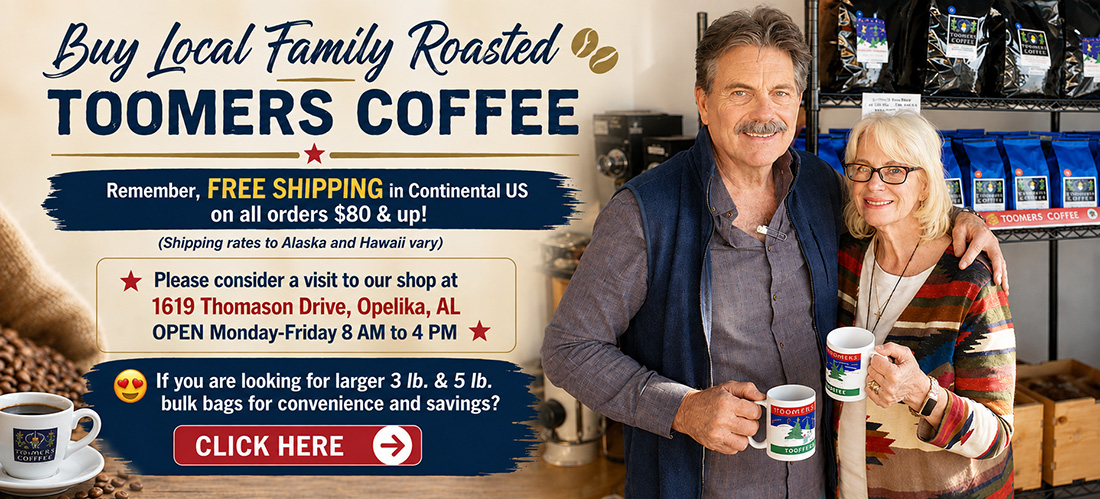 Buy Locally Roasted Toomers Coffee - Local Pickup or Shipped Nationwide
